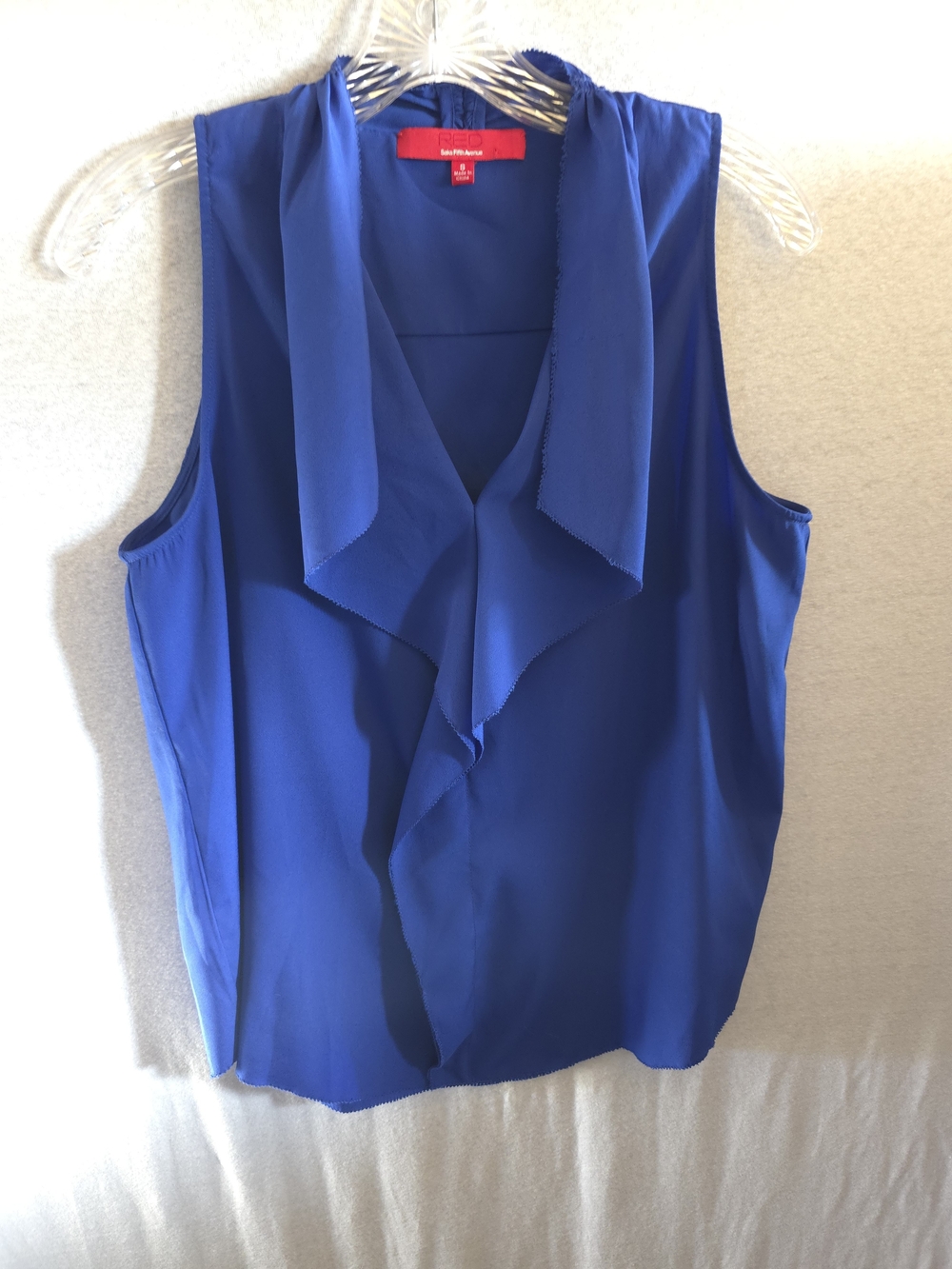 Saks Fifth Avenue Royal Blue Ruffle Front Sleeveless Camisole
